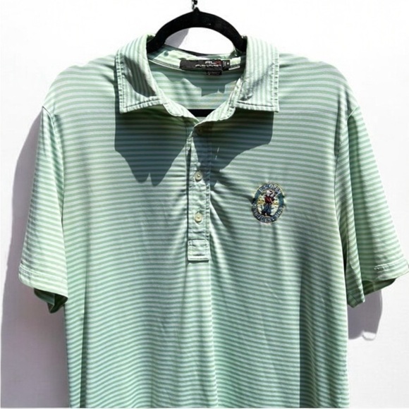 🌻Ralph Lauren "2014 US Open Pinehurst #2" Golf Polo {Green w/White Stripes} M - Picture 3 of 10